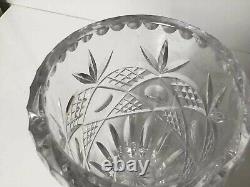 Vintage Bohemian Signed Cut Crystal Glass Vase