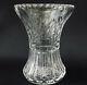 Vintage Brilliant Cut Glass Intaglio Vase Flared With Flowers & Leaves 8h 6w