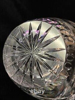 Vintage Brilliant Cut Heavy Crystal Glass Vase withHobstars, 11 1/2 T, 8 Widest