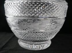 Vintage Gorgeous EBELING & REUSS Bohemian Glass Cut Crystal Large Vase