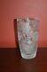 Vintage Hand-cut Lead Crystal Flower Vase, Heavy Glass Etched 10 Tall