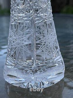 Vintage Hand Cut Lead Crystal Over 24% PbO Bud Vase. Made in Slovakia