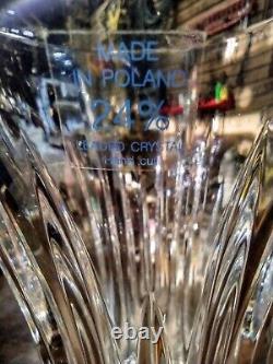 Vintage Heavy, Hand Cut 24% Lead Crystal Trumpet Flared Flower Vase