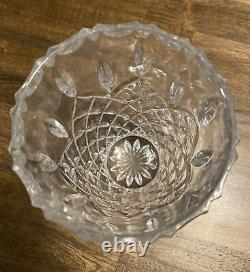 Vintage Heavy Pressed Crystal Vase European 8