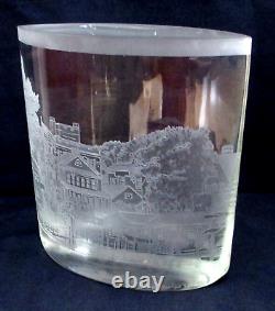 Vintage Josef Puehringer Crystal Cave Marthas Vineyard Cut Crystal Glass Vase EX