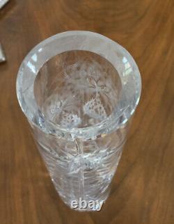 Vintage Josef Svarc Cut Crystal Glass Tapered Thistle Modernist Brutalist Vase
