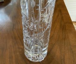 Vintage Josef Svarc Cut Crystal Glass Tapered Thistle Modernist Brutalist Vase