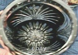 Vintage Lausitzer Lead Crystal Vase Cut Black to Clear GDR Germany 10 1/2 EX