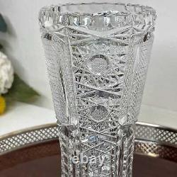 Vintage MCM Bohemian Crystal Bouquet Table Vase