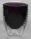 Vintage Murano Sommerso Flavio Poli Purple Art Glass Vase W Horizontal Cut Sides