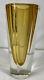 Vintage Mandruzzato Faceted Heavy Cut Sommerso Art Glass Amber Vase Mcm Italy