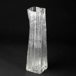 Vintage Mid-Century Rosenthal Tapio Wirkkala Clear Glass Inari Vase 12-3/4 Tall