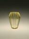 Vintage Moser Cut Glass Vase Yellow Faceted Bohemian Czech 1950s 50s Stylish
