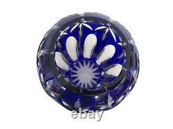 Vintage Nachtmann Cobalt Blue Cut To Clear Mid-Century Art Glass Vase 8