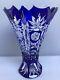 Vintage Nachtmann Germany Vase Cobalt Blue And Clear Cut Crystal