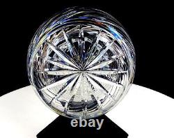Vintage Polish Cut Crystal Clear Glass Spiral Swirl Heavy 11 1/8 Vase