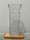 Vintage Possibly Antique Cut & Etched Glass Vase With Flowers Decoration