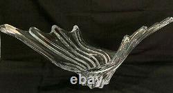 Vintage Swirl Centerpiece Hand Cut Lead Crystal Oblong Vase 28 UNIQUE RARE