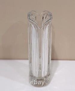 Vintage Villeroy & Boch Quadra Crystal Square Ribbed 10.5 Vase Clear Rare
