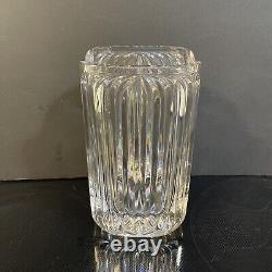 Vintage Villeroy & Boch Quadra Crystal Square Ribbed Vase Clear Rare 8.75