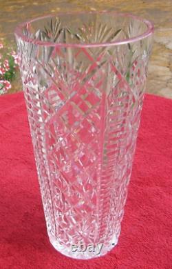 Vintage Waterford Clare Cut Crystal Pineapple Diamond Skyshell Heavy 10 Vaseb