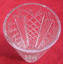 Vintage Waterford Clare Cut Crystal Pineapple Diamond Skyshell Heavy 10 Vaseb