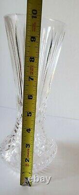 Vintage Waterford Crystal Cut Glass Vase 10 tall vertical cuts Maeve style