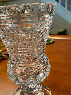 Vintage Waterford Crystal MASTER CUT Pedestal Thistle Cut Vase 7 1/2-Old Mark