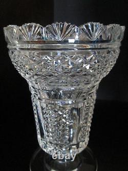 Vintage Waterford Irish Cut Crystal Master Cutter Hibernia Vase Signed