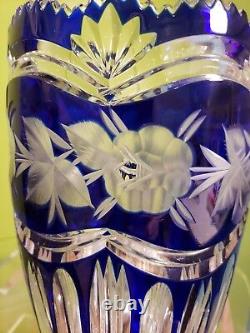 Vintage Western Germany Genuine Lead Crystal Hand Cut Vase, original stiker