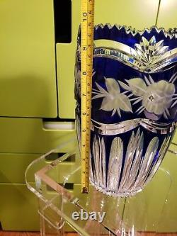 Vintage Western Germany Genuine Lead Crystal Hand Cut Vase, original stiker