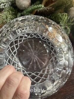Vintage Zawiercie Poland Large Cut Crystal Vase 25 Round Globe