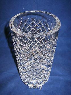 WATERFORD CRYSTAL Vase 8.25 Cylinder Shape Diamond Cut GOTHIC MARK EXCELLENT