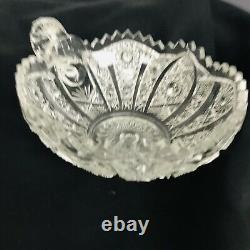 Waldorf by Pitkin & Brooks Cut Glass Nappy ABCG Small Serving Dish Bowl Handle