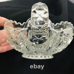 Waldorf by Pitkin & Brooks Cut Glass Nappy ABCG Small Serving Dish Bowl Handle