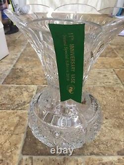 Waterford 11th Anniversary Handcrafted Diamond and Wedge Cut crystal vase 12