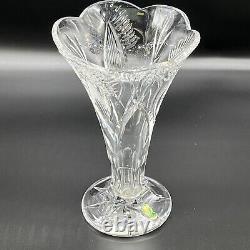 Waterford Crystal Clear Cut Glass Scalloped Edge Handmade Footed Flower Vase