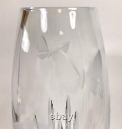 Waterford Crystal Flower Vase Cut Glass Butterfly Collection 11 Inches 4 Lbs