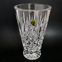 Waterford Crystal Footed Vase 8 Fans Criss Cross Cuts Ireland 1997 Vtg New Tags
