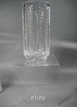 Waterford Crystal Hibernia 8 Vase Heavy Footed Vertical Crosshatch Signed