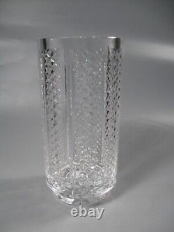 Waterford Crystal Hibernia 8 Vase Heavy Footed Vertical Crosshatch Signed