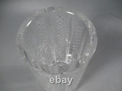 Waterford Crystal Hibernia 8 Vase Heavy Footed Vertical Crosshatch Signed