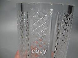 Waterford Crystal Hibernia 8 Vase Heavy Footed Vertical Crosshatch Signed