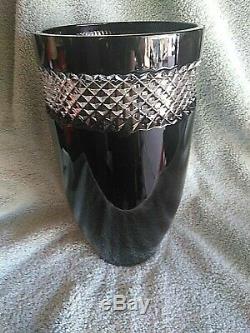 Waterford Crystal John Rocha 12 Black (Hand Cut) Vase