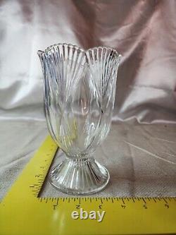 Waterford Cut Crystal Scalloped Centerpiece 10 Footed Flower Bouquet Vase NOS