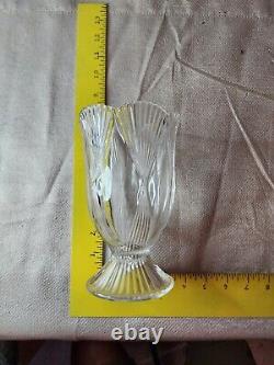 Waterford Cut Crystal Scalloped Centerpiece 10 Footed Flower Bouquet Vase NOS