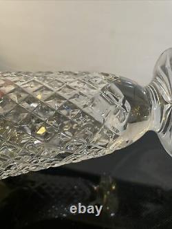 Waterford Irish Crystal Large Cut Crystal Vase Scalloped Edge Flared 8.5