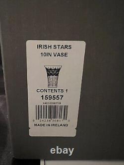 Waterford Irish Stars 10 Crystal Vase Ireland Signed by Tom Brennan 159557 New