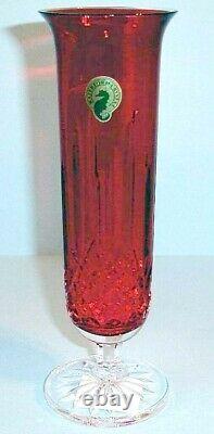Waterford Lismore Crimson Red Bud Vase 8 Stem Cut Crystal #146112 New In Box