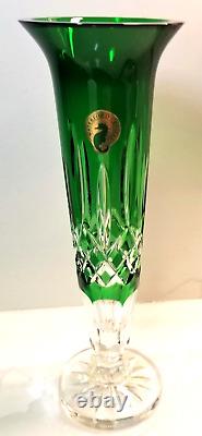 Waterford Lismore Emerald Green Bud Vase #143405 New Box only scuffed